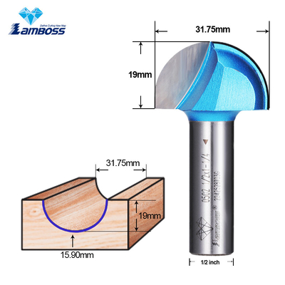 Lamboss Cove Box Bit Tondo Fondo Tuttatore per la lavorazione del legno Router Bit