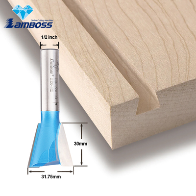 Lamboss Dovetail Bit per la lavorazione del legno Cutter di scultura Dovetail Router Bit senza cuscinetto